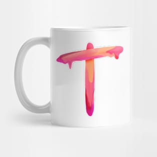 Letter T In Vibrant Watercolor Mug